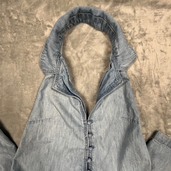 Free People We The Free Dion Jumpsuit Women Blue Denim Halter Wide Leg Boho S - Picture 4 of 15